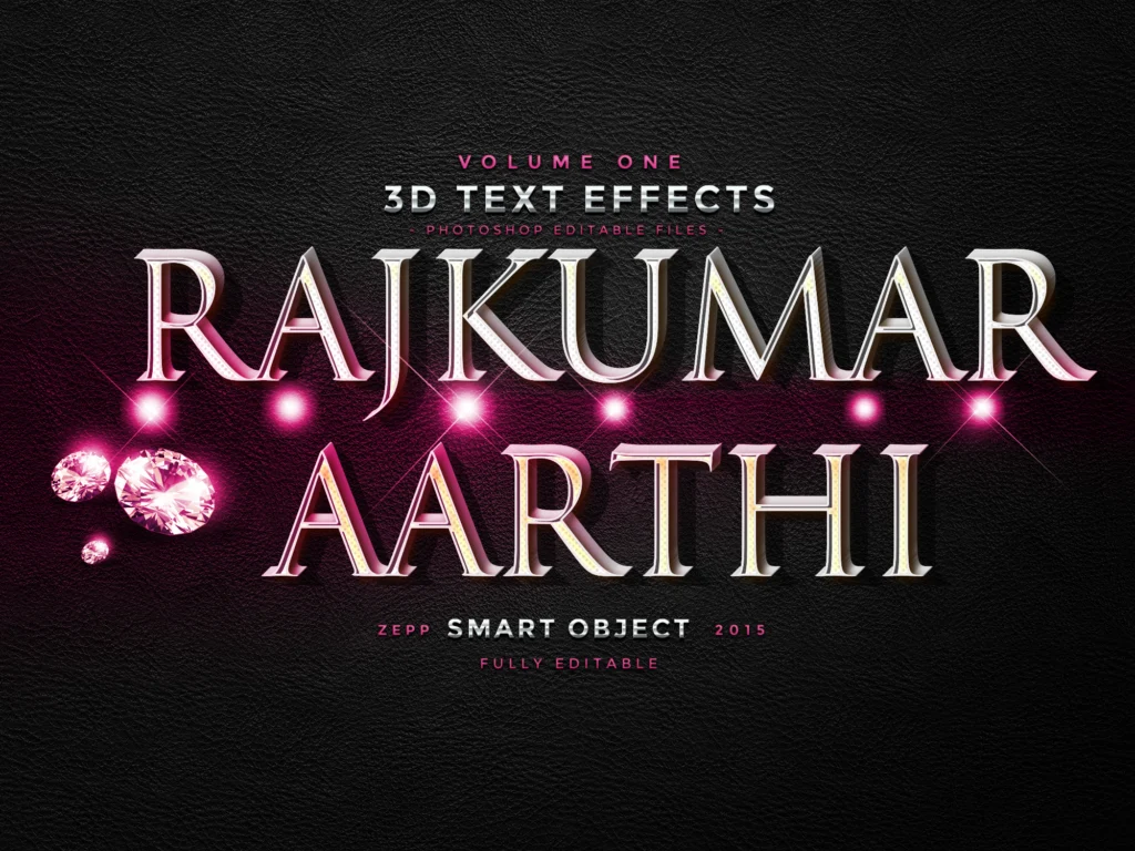 Diamond 3D Text Effect PSD Free Download kumarannetwork