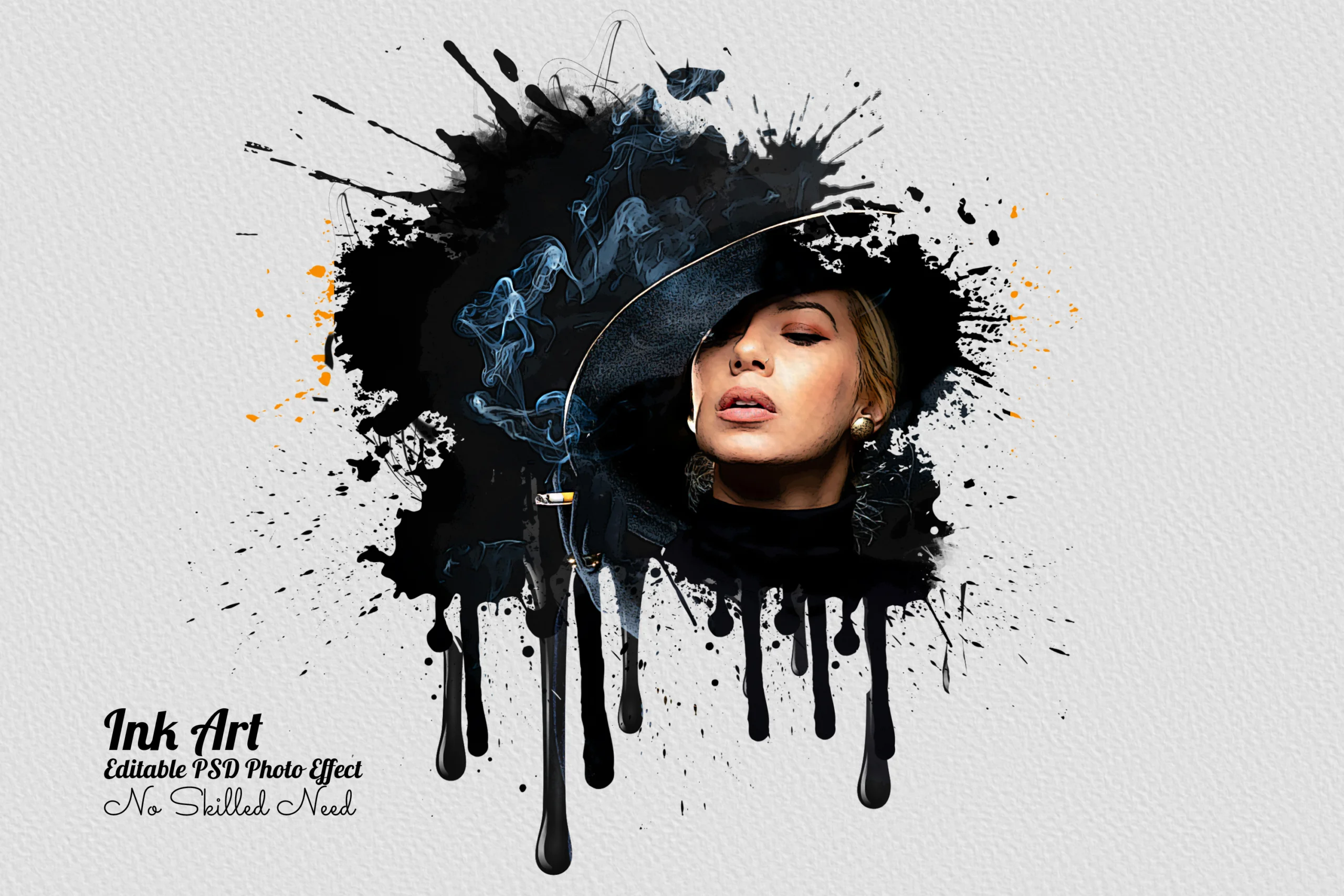 Ink Art Photoshop Photo Effect psd Download
