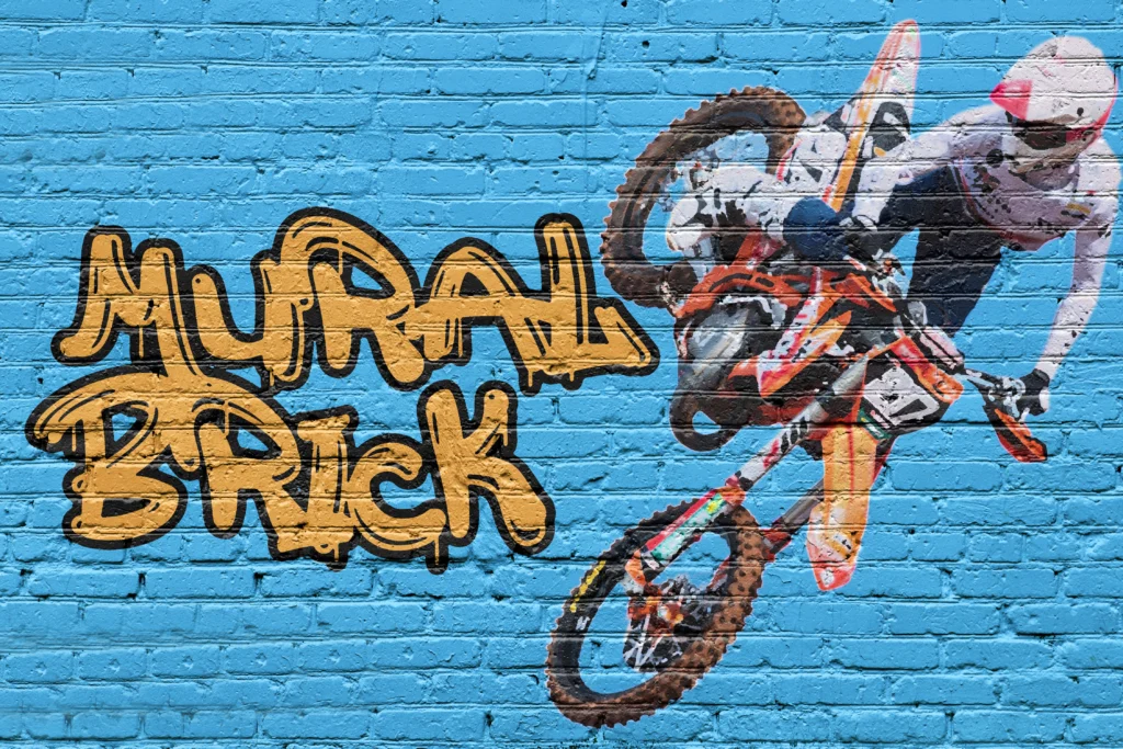 Mural Brick Photo Effect PSD Free Download kumarannetwork