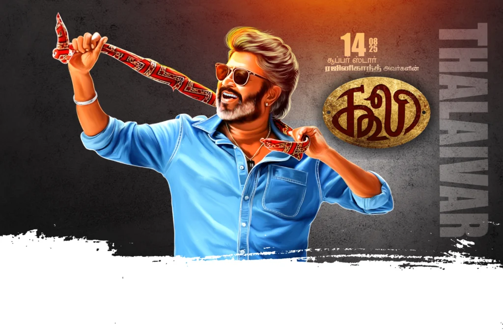 Coolie Rajini Movie Flex Design Psd free download kumarannetwork.com